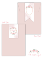 Προσκλητήριο Βάπτισης Pink Roses Bouquet