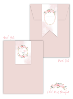 Προσκλητήριο Βάπτισης Pink Roses Bouquet