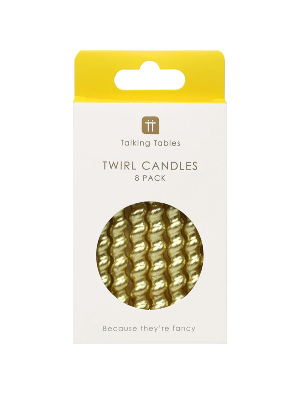 Χρυσά Κεράκια Luxe Twirl ( 8τμχ )