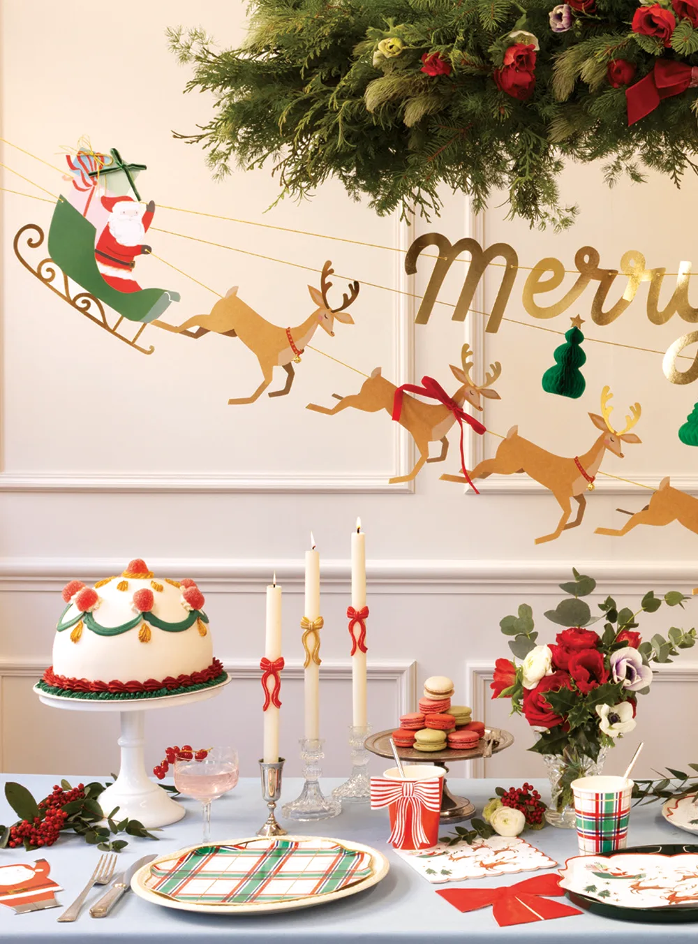 Γιρλάντα με Έλκηθρο & Τάρανδους