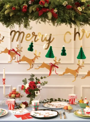 Πιάτα Άγιος Βασίλης, Έλκηθρο & Τάρανδοι (8τμχ)