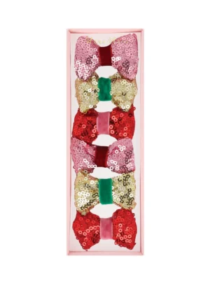 Meri Meri Sequin & Velvet Mini Bow Hairclips (6τμχ)