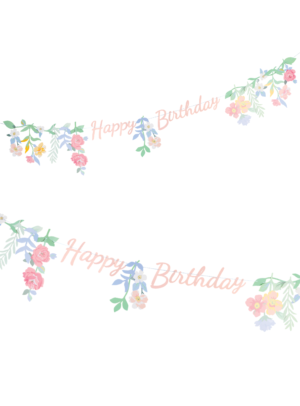 Γιρλάντα Floral Happy Birthday