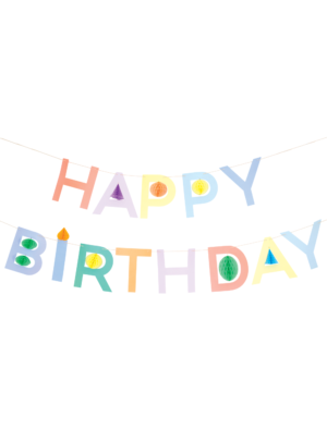 Σετ Γιρλάντας Honeycomb Happy Birthday