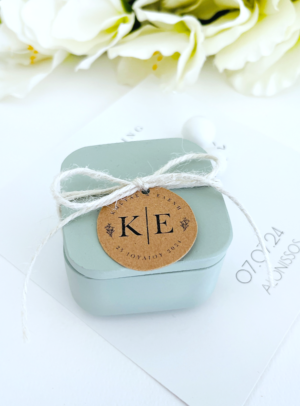 Μπομπονιέρα Γάμου κεραμικό κουτί mint