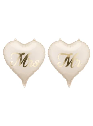 Μπαλόνια Foil Καρδιά Mr & Mrs