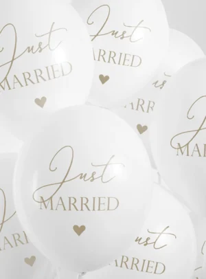 Μπαλόνια Just Married Λευκά