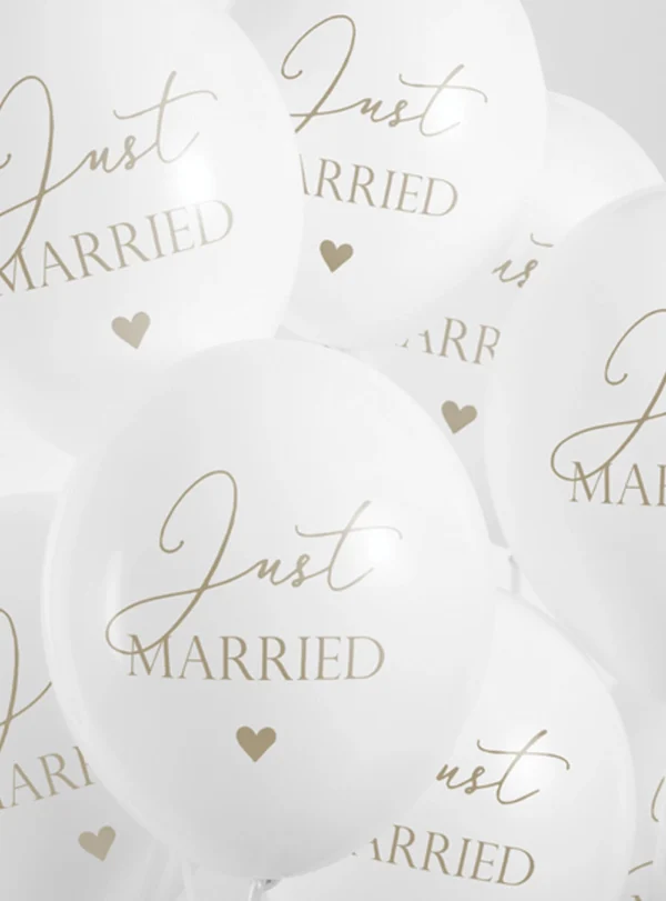 Μπαλόνια Just Married Λευκά