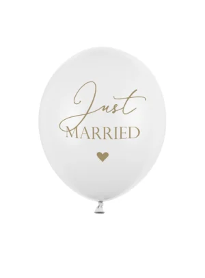 Μπαλόνια Just Married Λευκά 