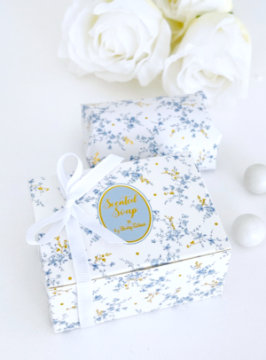 Μπομπονιέρα Βάπτισης αρωματικό σαπούνι blue toile