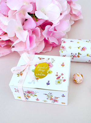 Μπομπονιέρα Βάπτισης αρωματικό σαπούνι Pink fleur