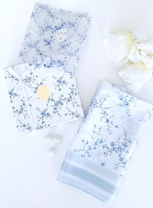 Μπομπονιέρα Βάπτισης μαντήλι blue toile